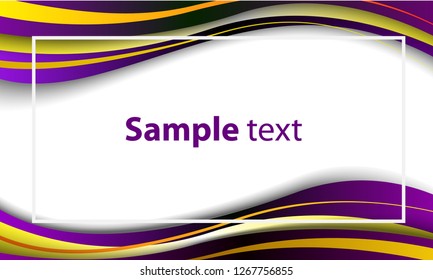 purple flow vector abstract background, modern concept, gold color, with shadow
