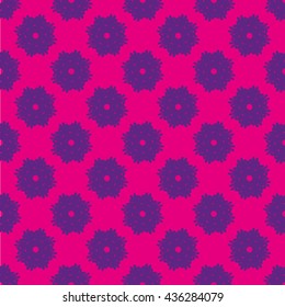 Purple flower abstract seamless pattern. Fashion graphic. Background design. Modern spring and summer stylish abstract texture. Template for prints, textile, wrapping and decoration, wallpaper. 