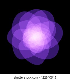 purple flower, abstract vector graphic illustration eps 10 on black background