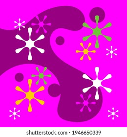 purple and flower background design template