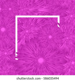Purple Flower background, white frame. vector illustration. for greeting card to 8 march, wedding invitation, holiday background, discount banner