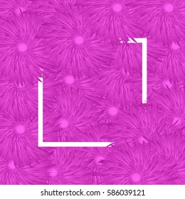 Purple Flower background, white frame. vector illustration. for greeting card to 8 march, wedding invitation, holiday background, discount banner