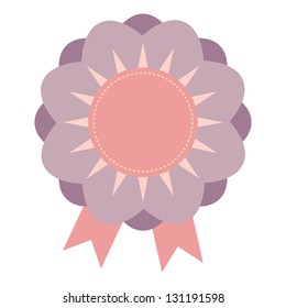 purple flower badge, vector format