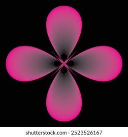 uma flor roxa com um fundo preto com um centro cor-de-rosa.
