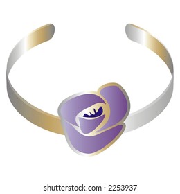 purple flower in a bracelet