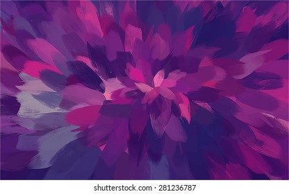 Purple Flower Brush Strokes Background. Vector Version