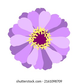 Flor morada de cierre, de estilo plano