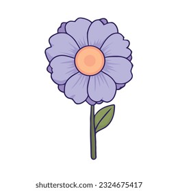 purple flower design vector over white