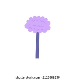 Ilustración de vectores planos de flores moradas dibujados a mano