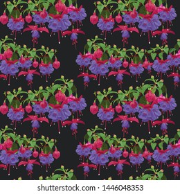 purple flower gray background vector pattern