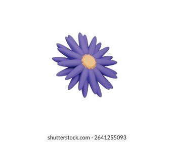 purple flower icon 3d illustration render