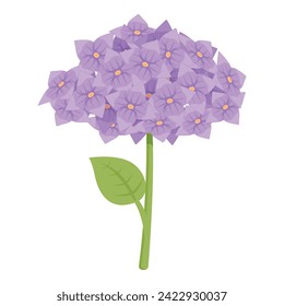 Purple flower icon cartoon vector. Garden hydrangea. Bloom beauty