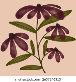 purple flower icon with several dark purple stems