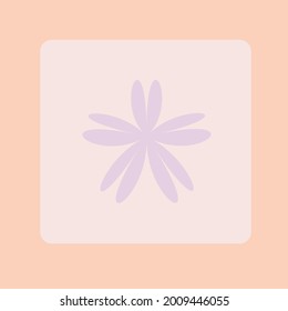 Violette Blumensymbol mit Leerzeichen, um eine Nachricht zu schreiben.