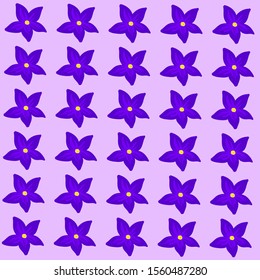 Flor morada, ilustración, vector sobre fondo blanco.