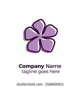 purple flower logo design icon vector illustration simple line