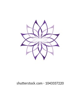 Purple Flower logo design vector