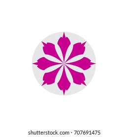 Purple Flower logo design vector