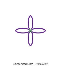 Purple Flower logo design vector