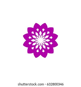 Purple Flower Mandala Logo Concept