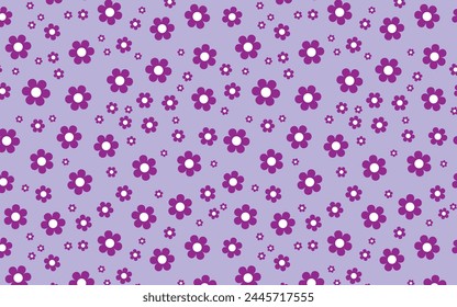 purple flower on purple seamless pattern