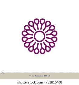 Purple Flower Ornament Vector Logo Template Illustration Design. Vector EPS 10.