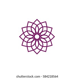 Purple Flower Ornamental Logo Template design eps 10
