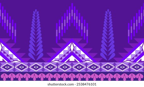 purple flower pattern Designed with geometric patterns, it is a perfect and eye-catching combination in both textile and apparel or decoration. Vector illustration