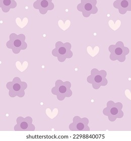 purple flower pattern heart pattern purple background