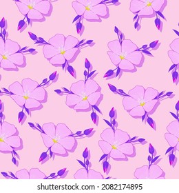 Purple flower pattern, with pink background, good for dress, fabric, paper, fashion print, etc.