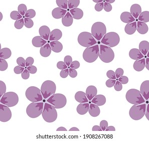 Purple Flower Pattern, 제비꽃. Seamless Pattern, Violet Flower, Lavender Flower, Floral Pattern, Flower Wallpaper Vector Illustration Background	