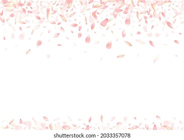 Purple Flower Petal Vector White Background. Color Bright Apple Petal Template. Rose Petal Romantic Texture. Modern Peach Petal Frame.