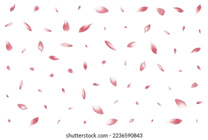 Purple Flower Petal Vector White Background. Pastel Soft Apple Petal Poster. Peach Petal Spring Frame. Invitation Lotus Petal Pattern.