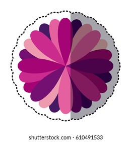 purple flower with petals icon, vector illustraction design image