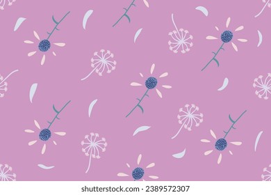 purple flower seamless on purple black ground 
