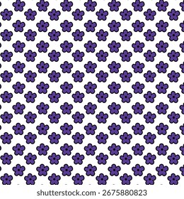 violette Blume nahtloses Muster, süß violetter floraler Hintergrund