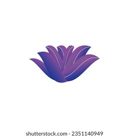 Purple flower simple vector illustrtion in white background