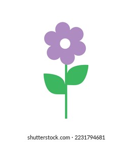 Purple flower with six petals.  Vector graphics