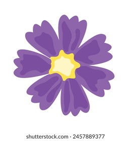 Purple flower vector illustration. Isolated on white. Floral elements for anniversary, wedding, womens and mothers day