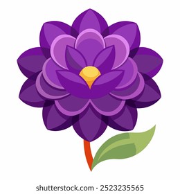 Purple flower vector on white background
