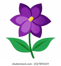 Purple flower vector on white background