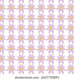 purple flower vector seamless doodle pattern. Abstract illustration with flowers in doodles style. Design for wallpaper, fabric makers.