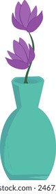 Purple Flower Vector Simple Vase