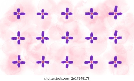 Purple Flower in Watercolor Background