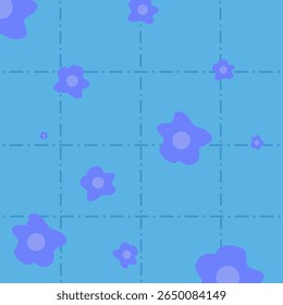 Flores púrpuras en fondo azul