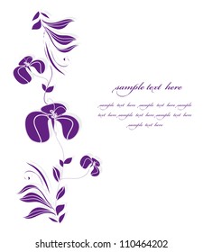 purple flowers curly with the sheets