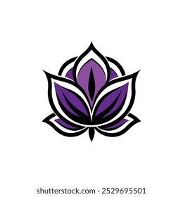 purple flowers illustration design template