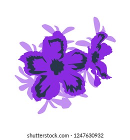 Purple Flowers isolated vector.Soft pastel color floral concept.