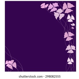 purple flowers and leaves vector