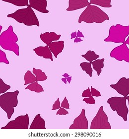 purple flowers and leaves vector